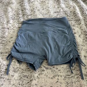 Blue Athletic Shorts with Adjustable Drawstrings